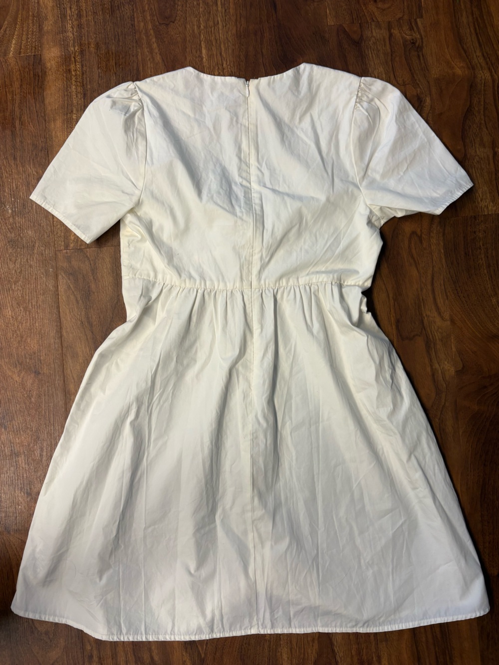 Madewell White Tie-Front Mini Dress Cotton Poplin 4 - Picture 3 of 4